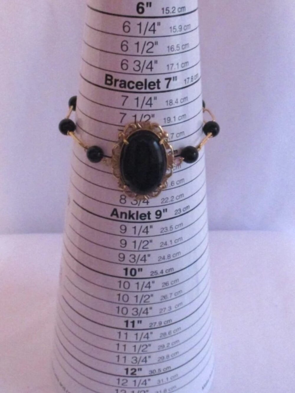 Black Onyx 13.00 ctw Bracelet in ION Plated YG Stainless Steel Size 7.5 in